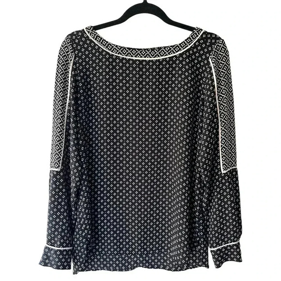 LOFT | NWOT | LONG SLEEVE BLACK & WHITE TUNIC TOP | SIZE: SMALL - Picture 8 of 9